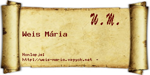 Weis Mária névjegykártya